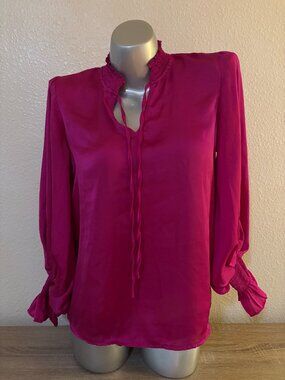 1. STATE Pink Satin Blouse Size Small